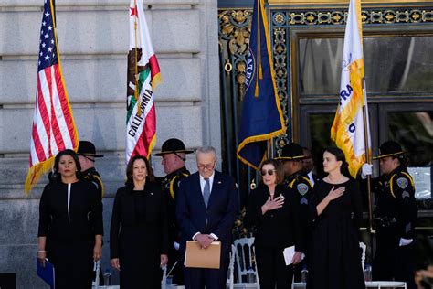 Harris, Breed, Pelosi pay tribute at Feinstein memorial service held at SF City Hall